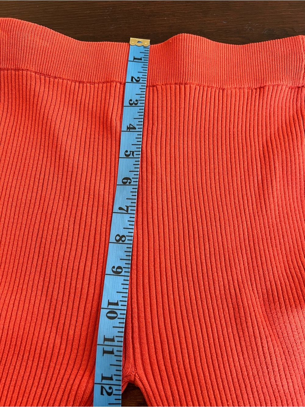Le Ore Rimini Ribbed Knit Flare Pant Women's S Orange Spice Split Leg Pull On - Picture 11 of 13